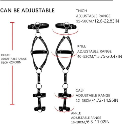 2PC Women’s Adjustable Faux Leather Leg Harness, Gothic Punk Thigh Garter Belt with Metal Rings, Multi-Strap Leg Accessory for Festivals, Raves, Cosplay, Halloween，and Clubwear in Saudi Arabia