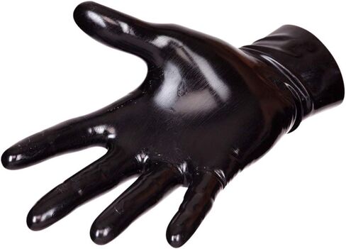 Latex Short Gloves (Wrist Length) Fetish - Black (Small) in Saudi Arabia