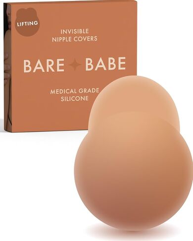 Bare Babe Nipple Covers with Lift - Reusable Sticky Bra Push Up - Waterproof Nipple Pasties Strapless Bras for Women 4 Shades in Saudi Arabia