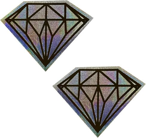 Neva Nude Diamonds are Forever Nitro Holographic Nipple Cover Pasties for Festivals, Raves & More, Medical Grade Adhesive, Waterproof & Sweatproof, Made in USA in Kuwait