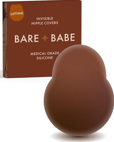 Bare Babe Nipple Covers with Lift - Reusable Sticky Bra Push Up - Waterproof Nipple Pasties Strapless Bras for Women 4 Shades in Saudi Arabia