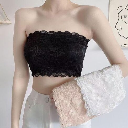 3 Pack Cleavage Cover Up for Low Neckline, Lady Lace Bra Tank Tops for Low Cut Dresses, Camisole Vest Sets for Women & Girls, (Black, White,Beige) in Kuwait