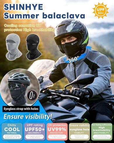 ShinHye Summer Balaclava Men Women Cooling Ice Silk Face Mask Sun UV Protection Balaclava Hood for Cycling Motorcycling in Saudi Arabia