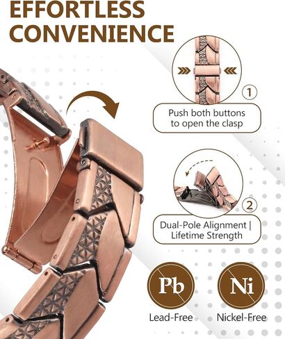 Feraco Magnetic Copper Bracelet for Men 99.99% Pure Copper Bracelets,Men's Cooper Jewelry with 3800 Gauss Magnets in Kuwait