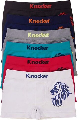 6pc Knocker Boys Seamless Comfort Boxer Briefs Underwear Non-irritating Shorts M Blue in Saudi Arabia