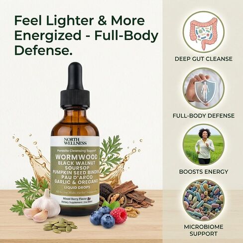 Parasite Cleanse - 2oz, Wormwood Black Walnut, Digestive Health & Balance in Kuwait