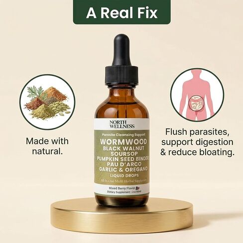 Parasite Cleanse - 2oz, Wormwood Black Walnut, Digestive Health & Balance in Kuwait