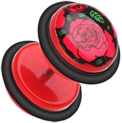 قابس مزيف من الأكريليك من شركة Covet Jewelry Rose Bloom مع حلقات دائرية in Kuwait