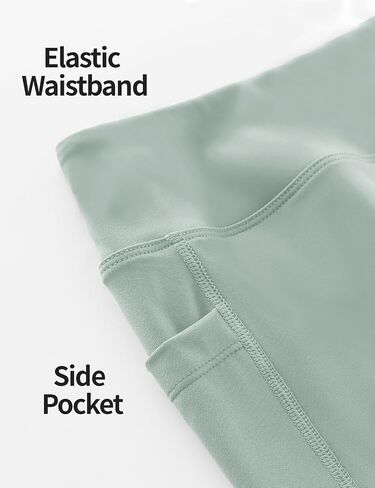 Girls High Waist Yoga Leggings with Pocket, Athletic Running Dance Workout Pants, Stretchy Comfort Fit 5-14Y in Kuwait