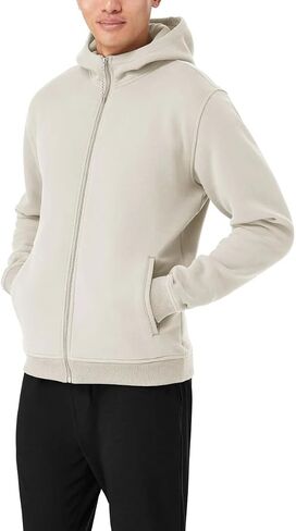 KIRKLAND Signature Men's Brushed Fleece Full Zip Hoodie Jacket in Kuwait