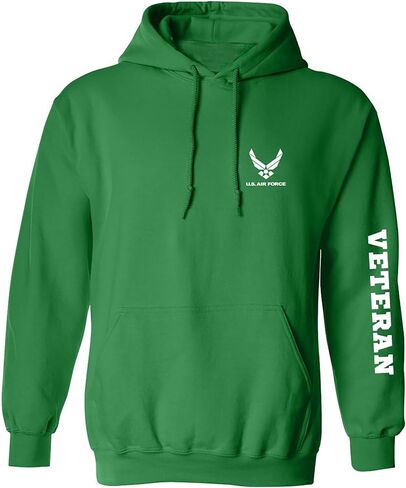 zerogravitee Air Force Veteran White Sleeve Print Adult Hooded Sweatshirt in Kuwait