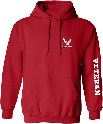 zerogravitee Air Force Veteran White Sleeve Print Adult Hooded Sweatshirt in Kuwait