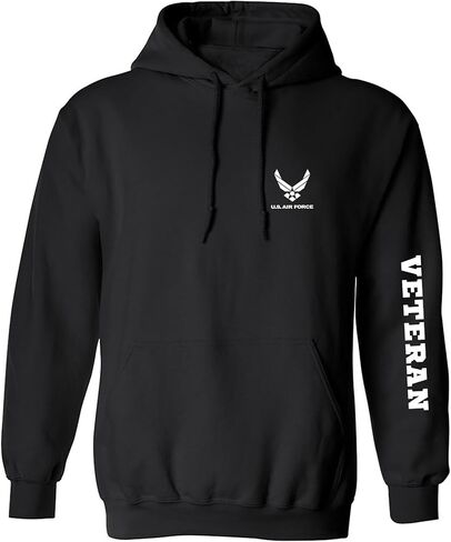 zerogravitee Air Force Veteran White Sleeve Print Adult Hooded Sweatshirt in Kuwait