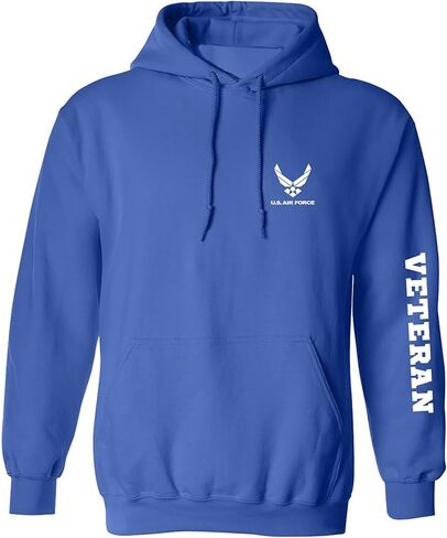 zerogravitee Air Force Veteran White Sleeve Print Adult Hooded Sweatshirt in Kuwait