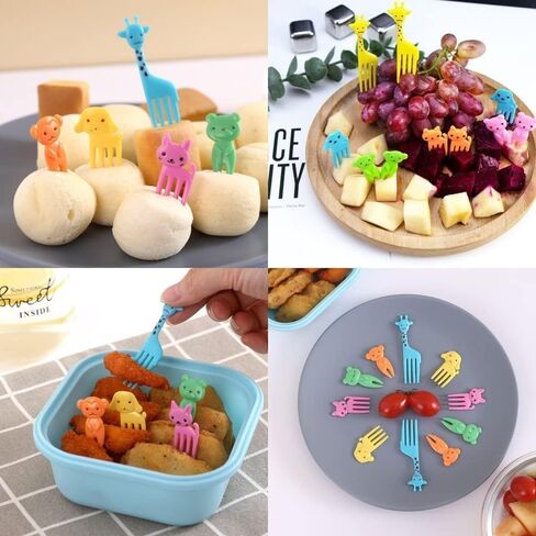 Silicone Lunch Box Dividers for kids,24 pcs Bento Box Dividers with 10 Animal Food Picks,Silicone Bento Box Inserts,Cupcake Baking Cups,Muffin Pan Liners,Reusable and BPA Free in Saudi Arabia