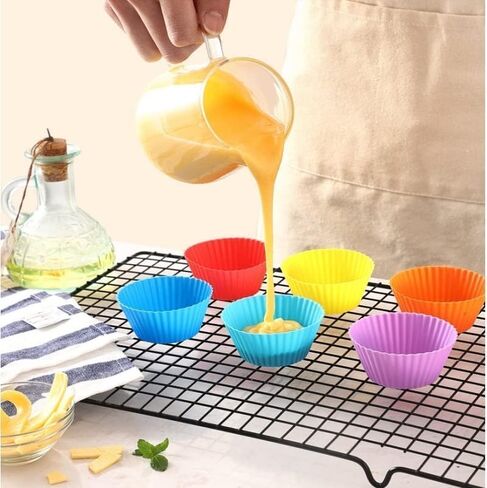 Silicone Lunch Box Dividers for kids,24 pcs Bento Box Dividers with 10 Animal Food Picks,Silicone Bento Box Inserts,Cupcake Baking Cups,Muffin Pan Liners,Reusable and BPA Free in Saudi Arabia