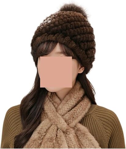 Mink Weaving Fur+Fox Cap Women Winter Genuine 100% Fur Bomber Hat Windproof Warm Earmuffs Flat Grey/Black Russian Hat Fitted in Saudi Arabia