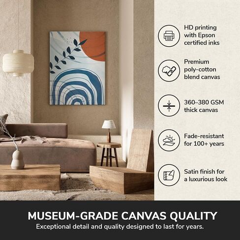 The Goat Wall Art –Sunkissed Azure Arcs Boho Portrait Framed Canvas Wall Art PORTRAIT / 18x24 / 1.50" GALLERY in Kuwait