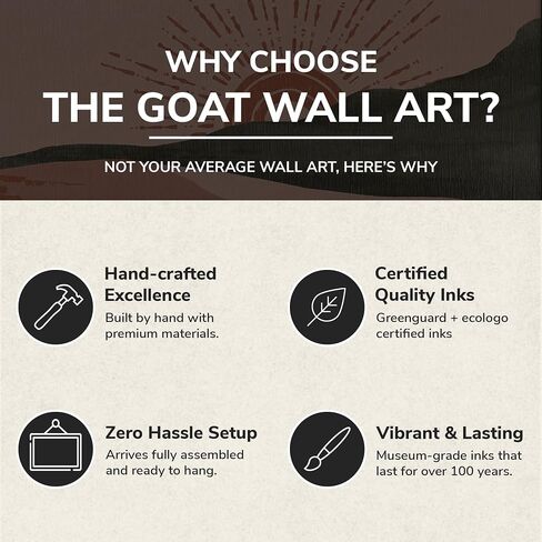 The Goat Wall Art –Jade & Terracotta Sunset Boho Landscape Framed Canvas Wall Art LANDSCAPE / 24x18 / 1.50" GALLERY in Kuwait