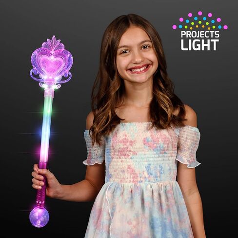 FlashingBlinkyLights عصا الأميرة الكبيرة المضيئة على شكل قلب مع أضواء LED متعددة الألوان in Kuwait