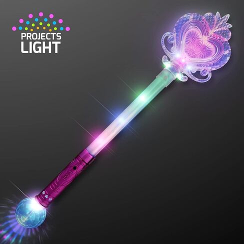 FlashingBlinkyLights عصا الأميرة الكبيرة المضيئة على شكل قلب مع أضواء LED متعددة الألوان in Kuwait