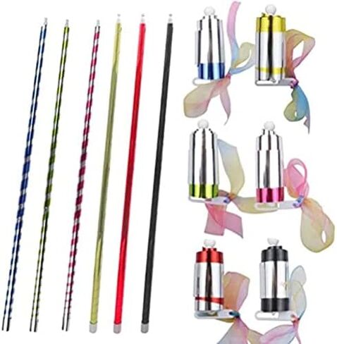 Pocket Staff,6 Pcs Magical Wand Props,Professional Telescopic Staff Appearing Cane,Magician Performance Props Expandable Staffs for Magicians Stage ﻿(White) in Kuwait