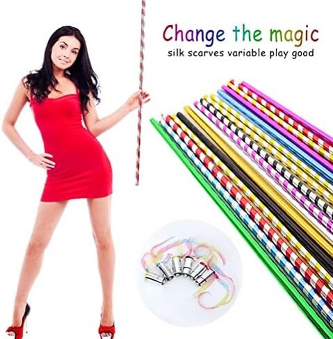 Pocket Staff,6 Pcs Magical Wand Props,Professional Telescopic Staff Appearing Cane,Magician Performance Props Expandable Staffs for Magicians Stage ﻿(White) in Kuwait