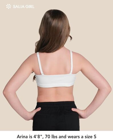 SALIA GIRL Double-Layer Cotton Training Bras for Girls 7–12, Natural Cami First Bra with Adjustable Straps in Saudi Arabia