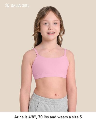 SALIA GIRL Double-Layer Cotton Training Bras for Girls 7–12, Natural Cami First Bra with Adjustable Straps in Saudi Arabia