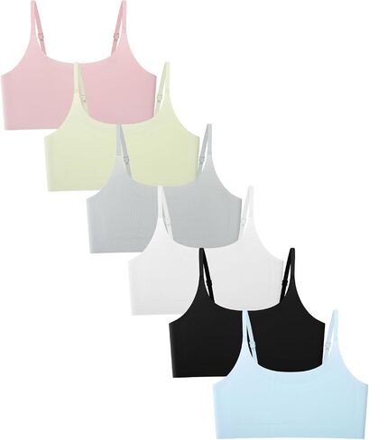 Girls Seamless Training Bra Double Layer No Padding with Adjustable Strap First Bras Cami Crop Multipack in Saudi Arabia