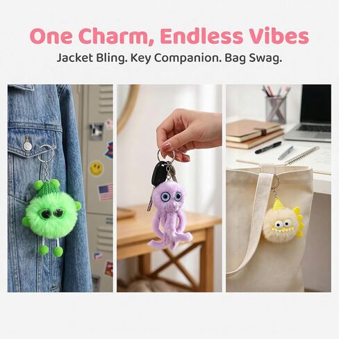 30 Pack Kawaii Plush Keychains Bulk, Cute Stuffed Animal Keychains for Birthday Party Favors, Goodie Bag Fillers, Carnival Prizes in Saudi Arabia