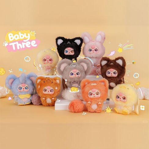 Baby Three Mini Hug Series Cute Plush keychain Blind Box (1 of 9 Possible Styles) Baby Three Key Ring Collectible Birthday Gifts (1Pc Blind Box) in Kuwait