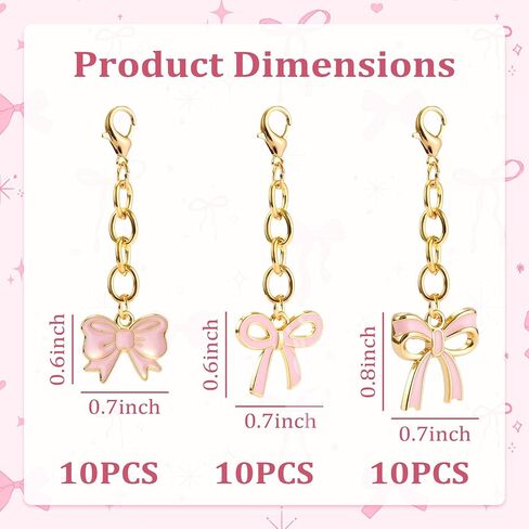30Pcs Bow Keychain, Cute Pink Bowknot Key Chains in Saudi Arabia