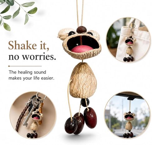 Natural Seed Pod Handmade Quirky Rattle Ornament with Soothing Sound Boho Decor for Car & Desk Unique Funny Gift Idea in Kuwait