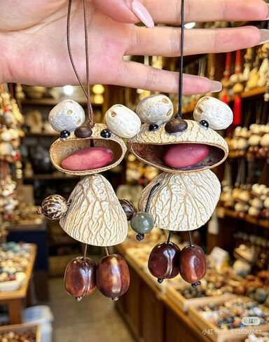 Natural Seed Pod Handmade Quirky Rattle Ornament with Soothing Sound Boho Decor for Car & Desk Unique Funny Gift Idea in Kuwait