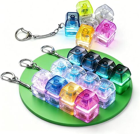 Light Up Keyboard Fidget,Clicker Fidget Toy,Clicky Keyboard Fidget Keychain with LED Lights,Button Stress Relief (4 Pcs) in Saudi Arabia