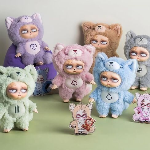 صندوق أعمى لسلسلة المفاتيح الفخمة اللطيفة من سلسلة Sleepless Grumpipi (1 من 7 أنماط محتملة) حلقة مفاتيح Grumpipi هدايا عيد ميلاد قابلة للتجميع (صندوق أعمى قطعة واحدة) in Kuwait