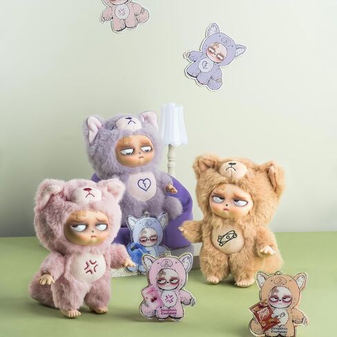 صندوق أعمى لسلسلة المفاتيح الفخمة اللطيفة من سلسلة Sleepless Grumpipi (1 من 7 أنماط محتملة) حلقة مفاتيح Grumpipi هدايا عيد ميلاد قابلة للتجميع (صندوق أعمى قطعة واحدة) in Kuwait