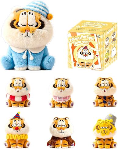 Alexander The Fat Tiger-Ever-Changing Series Plush Doll Blind Box, Mystery Box Keychain Plush Pendant, Cute Bag Charms Collectible for Holiday & Birthday Gift, Single Box in Kuwait