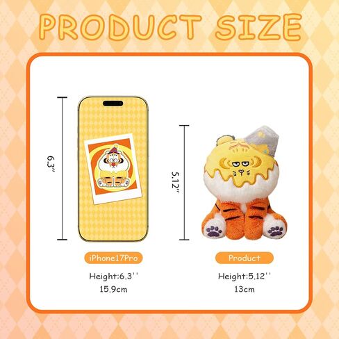 Alexander The Fat Tiger-Ever-Changing Series Plush Doll Blind Box, Mystery Box Keychain Plush Pendant, Cute Bag Charms Collectible for Holiday & Birthday Gift, Single Box in Kuwait