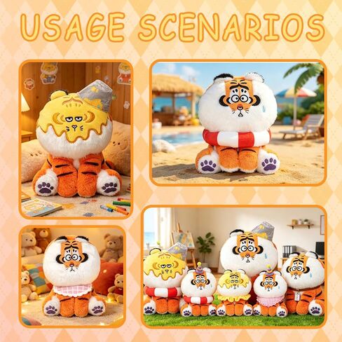 Alexander The Fat Tiger-Ever-Changing Series Plush Doll Blind Box, Mystery Box Keychain Plush Pendant, Cute Bag Charms Collectible for Holiday & Birthday Gift, Single Box in Kuwait