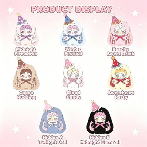 Goodnight Bunny Sweetheart Baby Series Cute Plush keychain Blind Box (1 of 8 Possible Styles) Lucky Deer Nai Key Ring Collectible Birthday Gifts(1Pc Blind Box) in Saudi Arabia