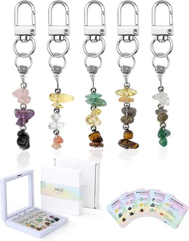 5 Pack Natural Crystal Gifts for Women Keychain–Graduation,Retirement, Coworker Leaving, Teacher Nurse,New Job Farewell, Promotion, Friend Going Away – Good Luck Stocking Stuffers in Saudi Arabia