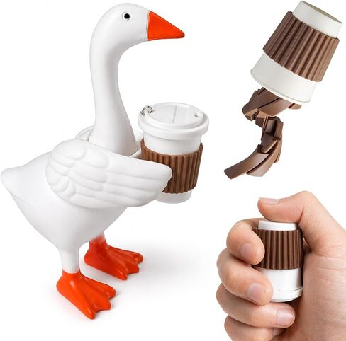 Desk Goose Outfits 7 Inches with Coffee Cup - 3D Printed Goose Wings, Cute Desk Goose Accessories for Home Office Decor in Saudi Arabia