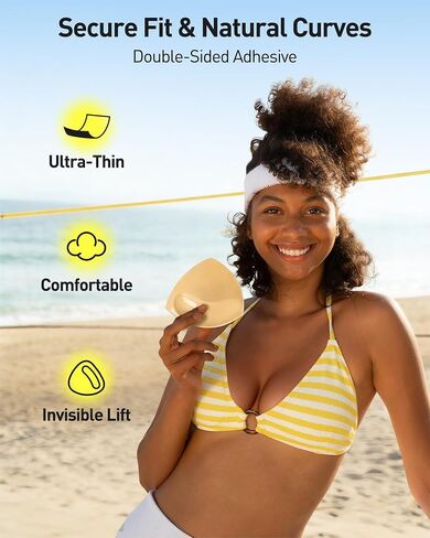 Niidor Triangle Bra Inserts | Double-Sided Sticky Push Up Pads | Thin & Lightweight Adhesive Inserts for Women in Saudi Arabia