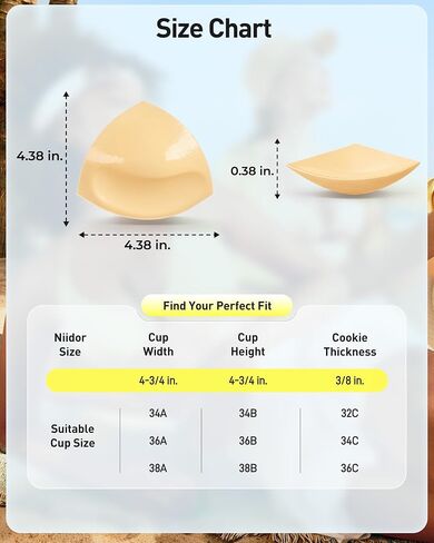 Niidor Triangle Bra Inserts | Double-Sided Sticky Push Up Pads | Thin & Lightweight Adhesive Inserts for Women in Saudi Arabia