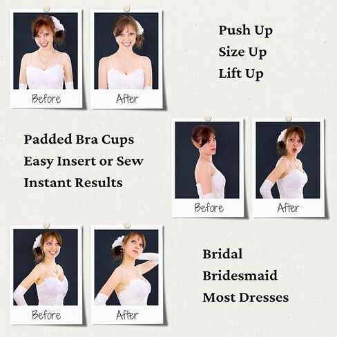 ButtonMode Padded Bra Cups Insert or Sew in, Instant Push up Size up Lift up Support, Breast Enhancer for Bridal and Dresses in Saudi Arabia