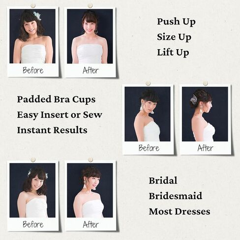 ButtonMode Padded Bra Cups Insert or Sew in, Instant Push up Size up Lift up Support, Breast Enhancer for Bridal and Dresses in Saudi Arabia