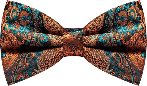 Barry.Wang Mens Pre-Tied Bow Tie Set Paisley Jacquard Woven Adjustable Bowties with Lapel Pin Party Wedding Prom Formal in Kuwait
