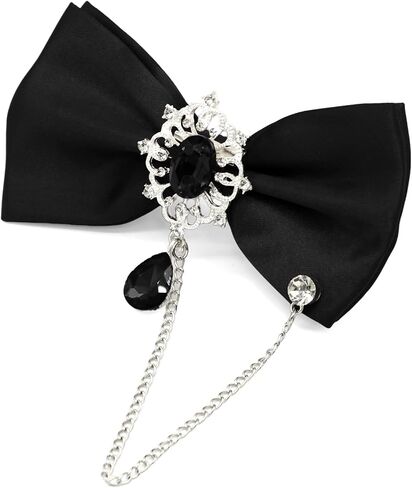 Bow Ties for Men, Adjustable Mens Bow Tie Pre-Tied Bowties Men with Rhinestone Chain for Tuxedo Wedding Party in Kuwait